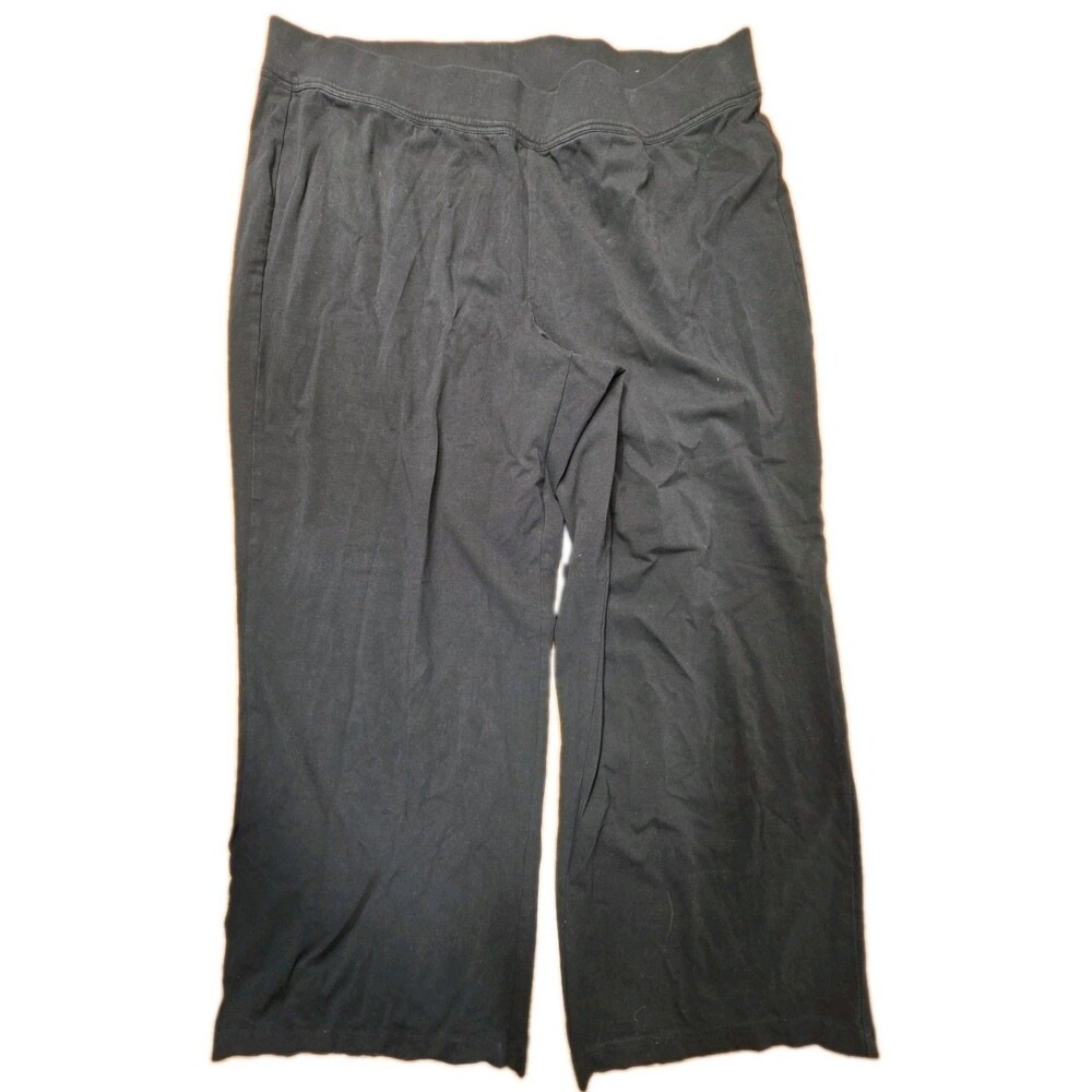 Lands' End Starfish Wide Leg Black Plus Size 3X Pants